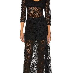 Free People Elegant Black Lace Dress